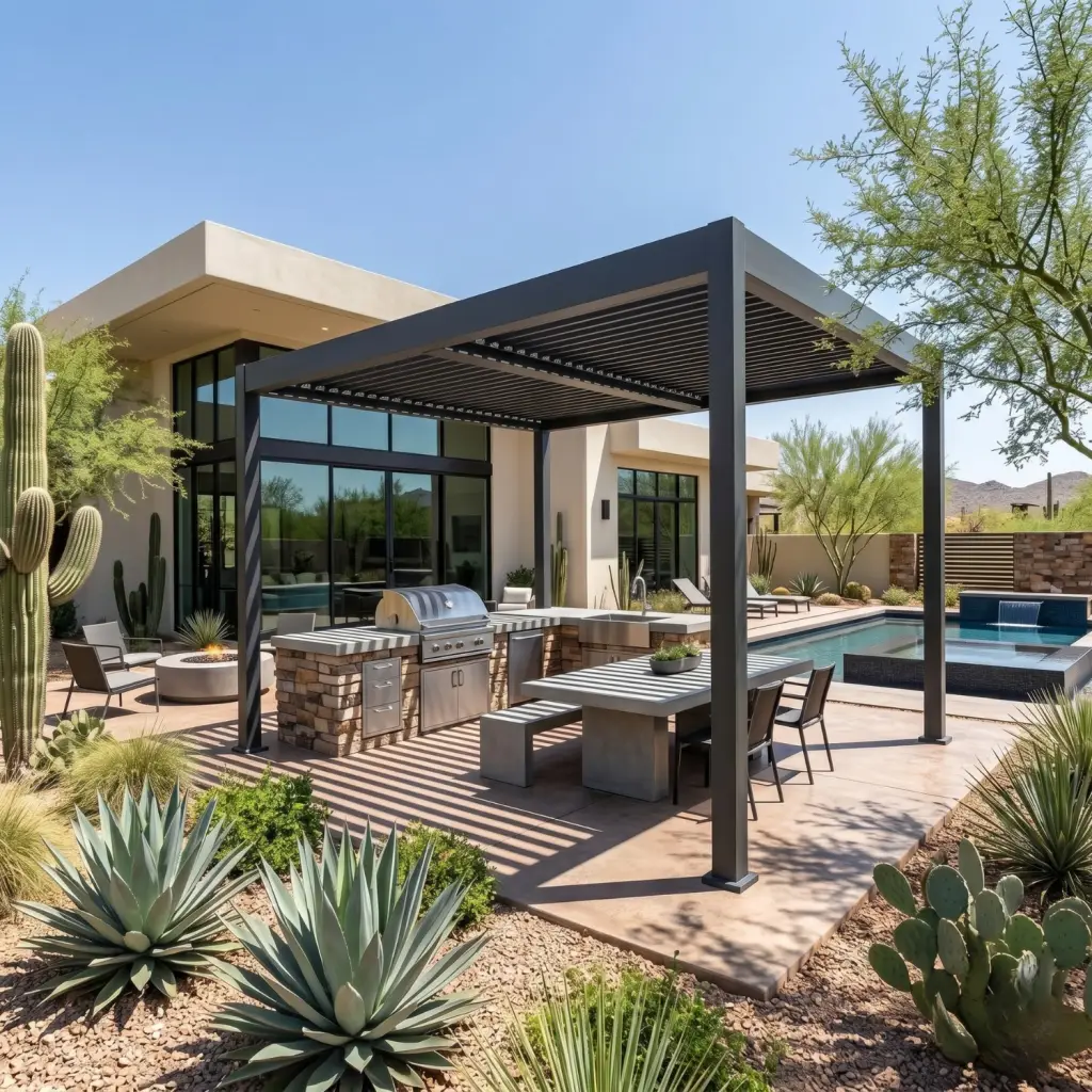 carport and pergola builder in Fort Worth Texas - custom aluminum pergola by High End Outdoor Living