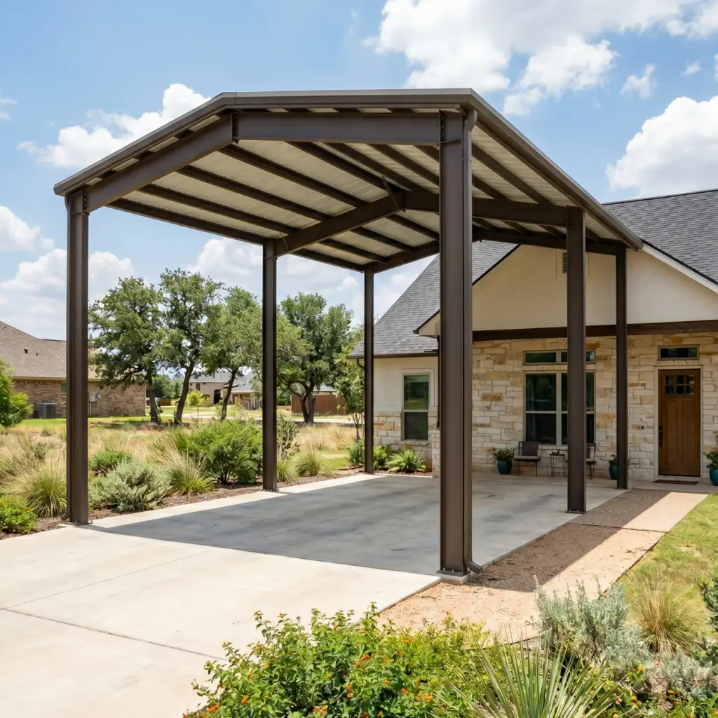 carport builder in Fort Worth Texas custom metal carports by High End Outdoor Living